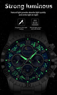 POEDAGAR Luxury Quartz Watch Sports Watch Waterproof Luminous Stainless Steel Chronograph Clock RelojAzizaK