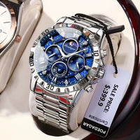 POEDAGAR Luxury Quartz Watch Sports Watch Waterproof Luminous Stainless Steel Chronograph Clock RelojAzizaK