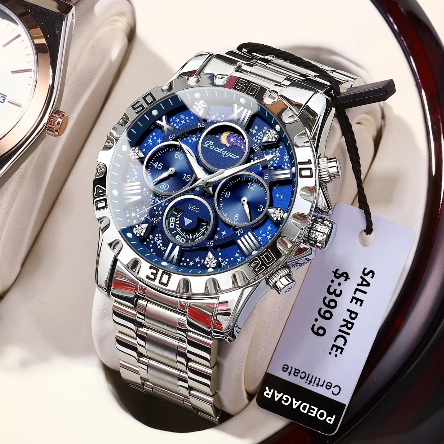 POEDAGAR Luxury Quartz Watch Sports Watch Waterproof Luminous Stainless Steel Chronograph Clock RelojAzizaK
