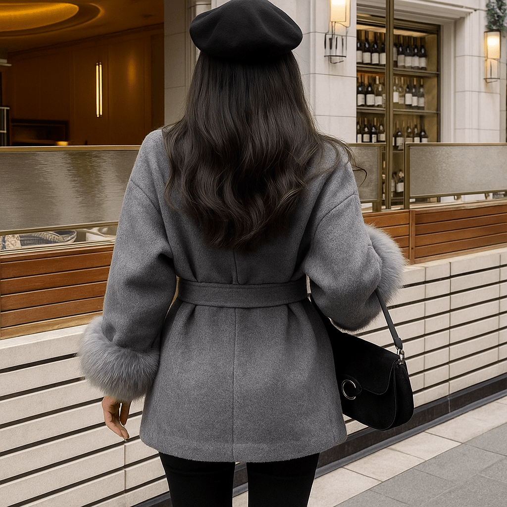 Premium Double - Faced Genuine Wool Fur CoatAzizaK