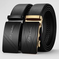 Premium Genuine Leather Men’s Belt with Automatic Ratchet Buckle – Elegant and DurableAzizaK