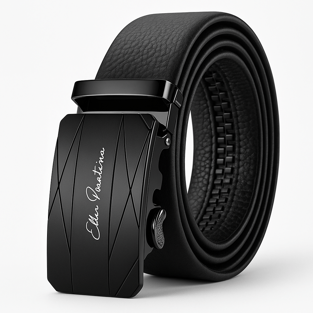 Premium Genuine Leather Men’s Belt with Automatic Ratchet Buckle – Elegant and DurableAzizaK
