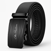 Premium Genuine Leather Men’s Belt with Automatic Ratchet Buckle – Elegant and DurableAzizaK