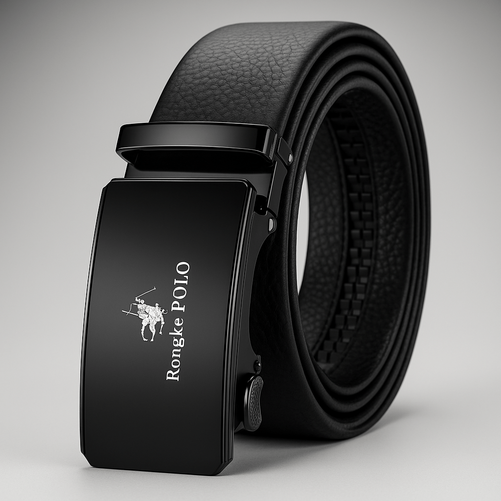 Premium Genuine Leather Men’s Belt with Automatic Ratchet Buckle – Elegant and DurableAzizaK