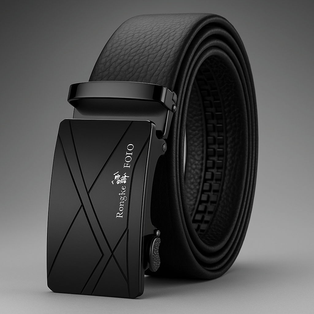 Premium Genuine Leather Men’s Belt with Automatic Ratchet Buckle – Elegant and DurableAzizaK