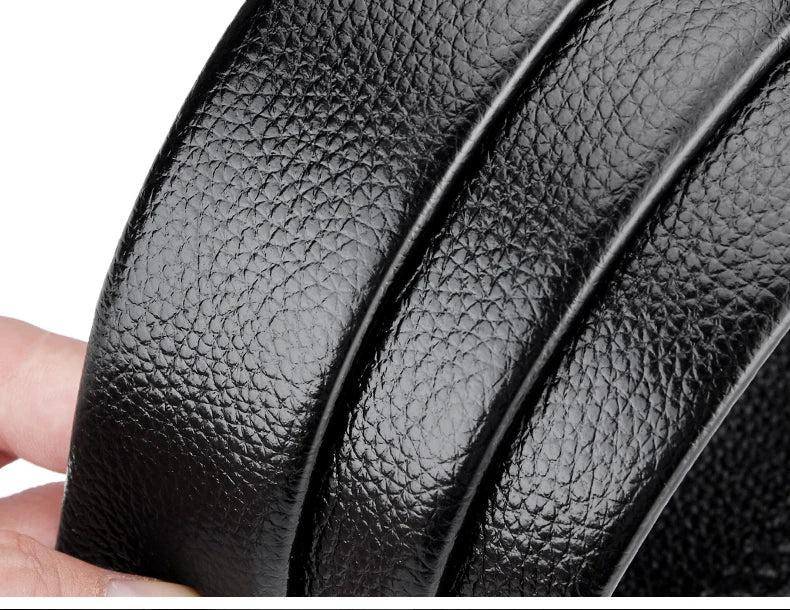Premium Genuine Leather Men’s Belt with Automatic Ratchet Buckle – Elegant and DurableAzizaK