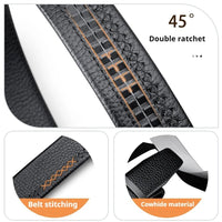 Premium Genuine Leather Men’s Belt with Automatic Ratchet Buckle – Elegant and DurableAzizaK