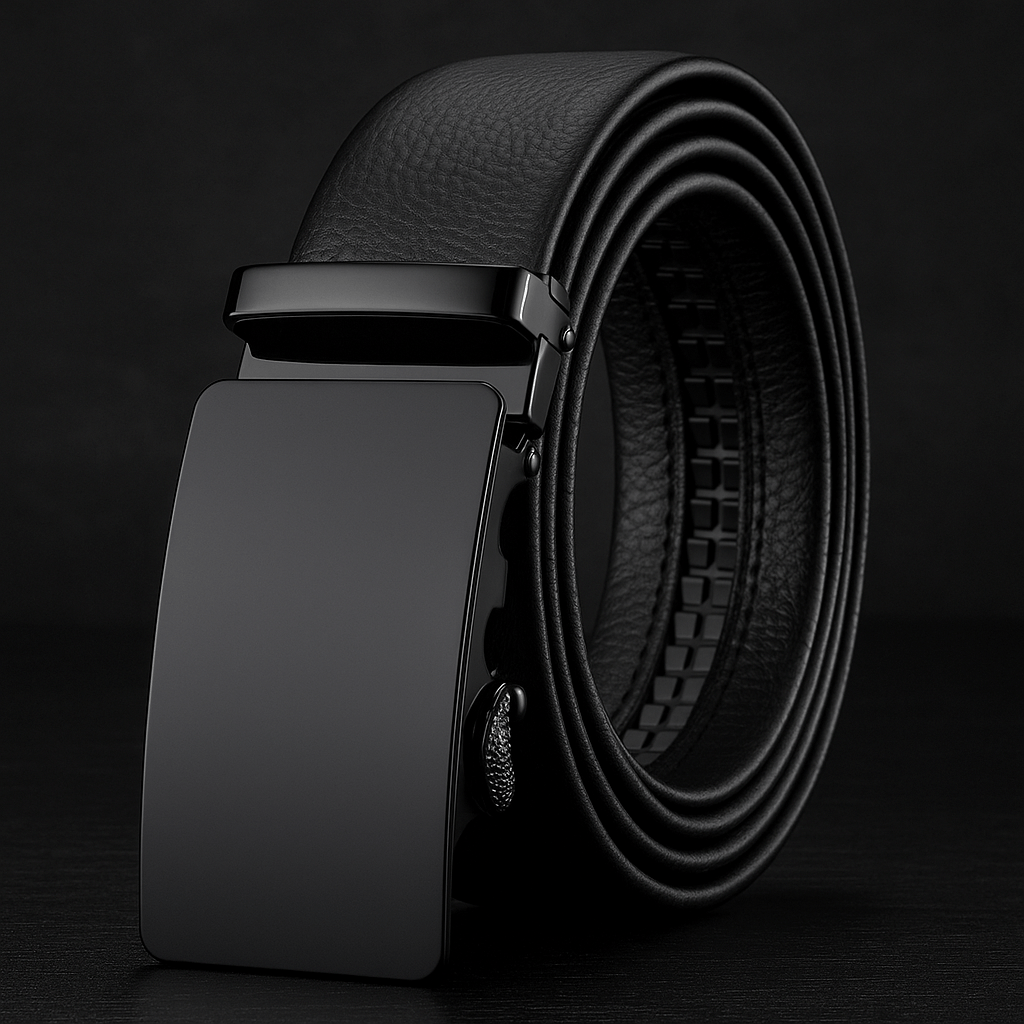 Premium Genuine Leather Men’s Belt with Automatic Ratchet Buckle – Elegant and DurableAzizaK