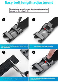 Premium Genuine Leather Men’s Belt with Automatic Ratchet Buckle – Elegant and DurableAzizaK