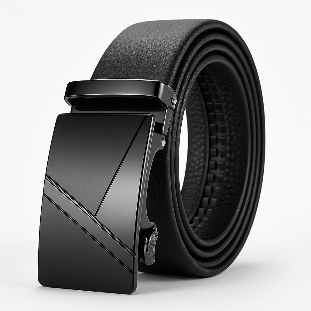 Premium Genuine Leather Men’s Belt with Automatic Ratchet Buckle – Elegant and DurableAzizaK