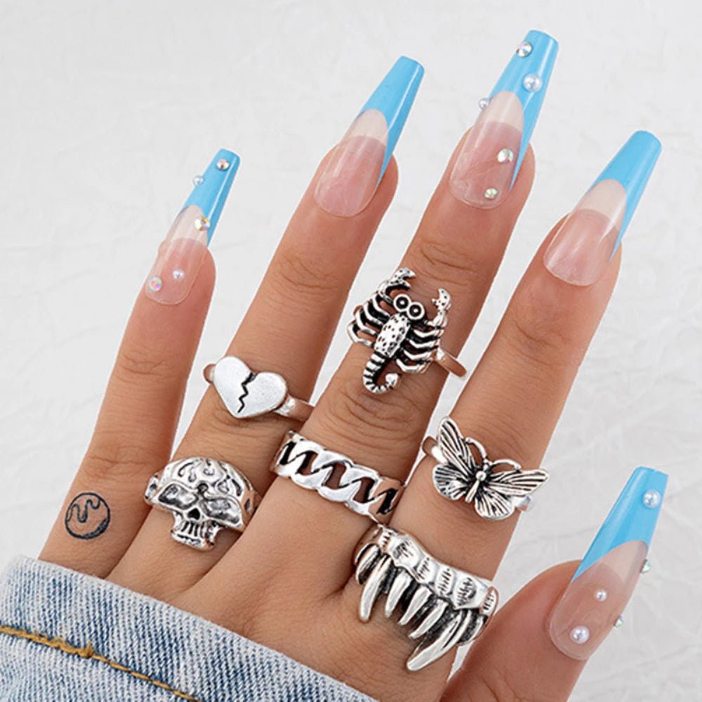 punk rings mix styles, flower, Tai Ji, heart...AzizaK