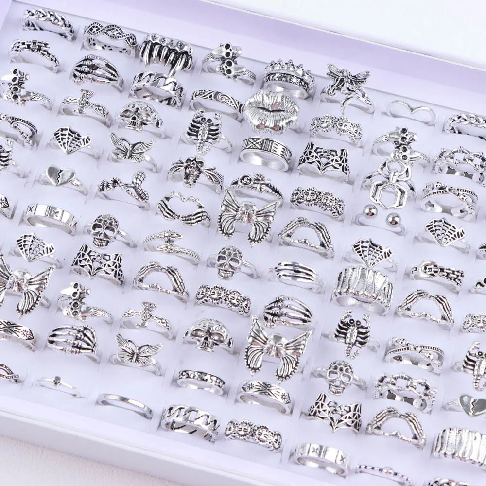 punk rings mix styles, flower, Tai Ji, heart...AzizaK