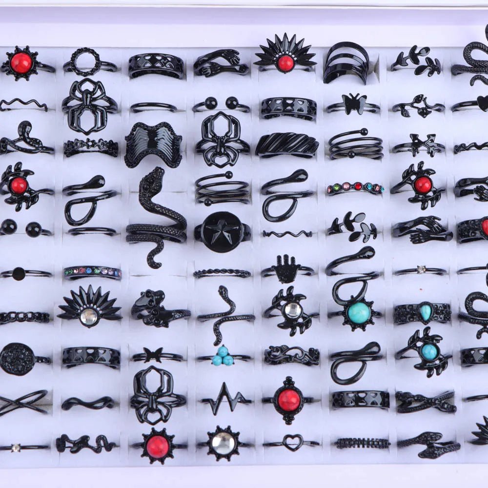 punk rings mix styles, flower, Tai Ji, heart...AzizaK