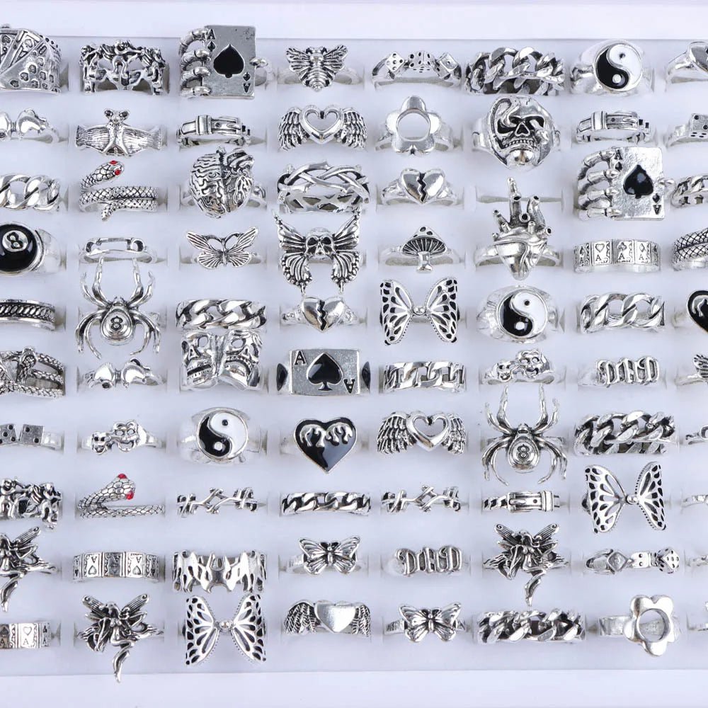 punk rings mix styles, flower, Tai Ji, heart...AzizaK