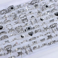 punk rings mix styles, flower, Tai Ji, heart...AzizaK