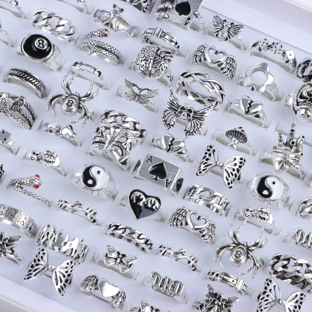 punk rings mix styles, flower, Tai Ji, heart...AzizaK