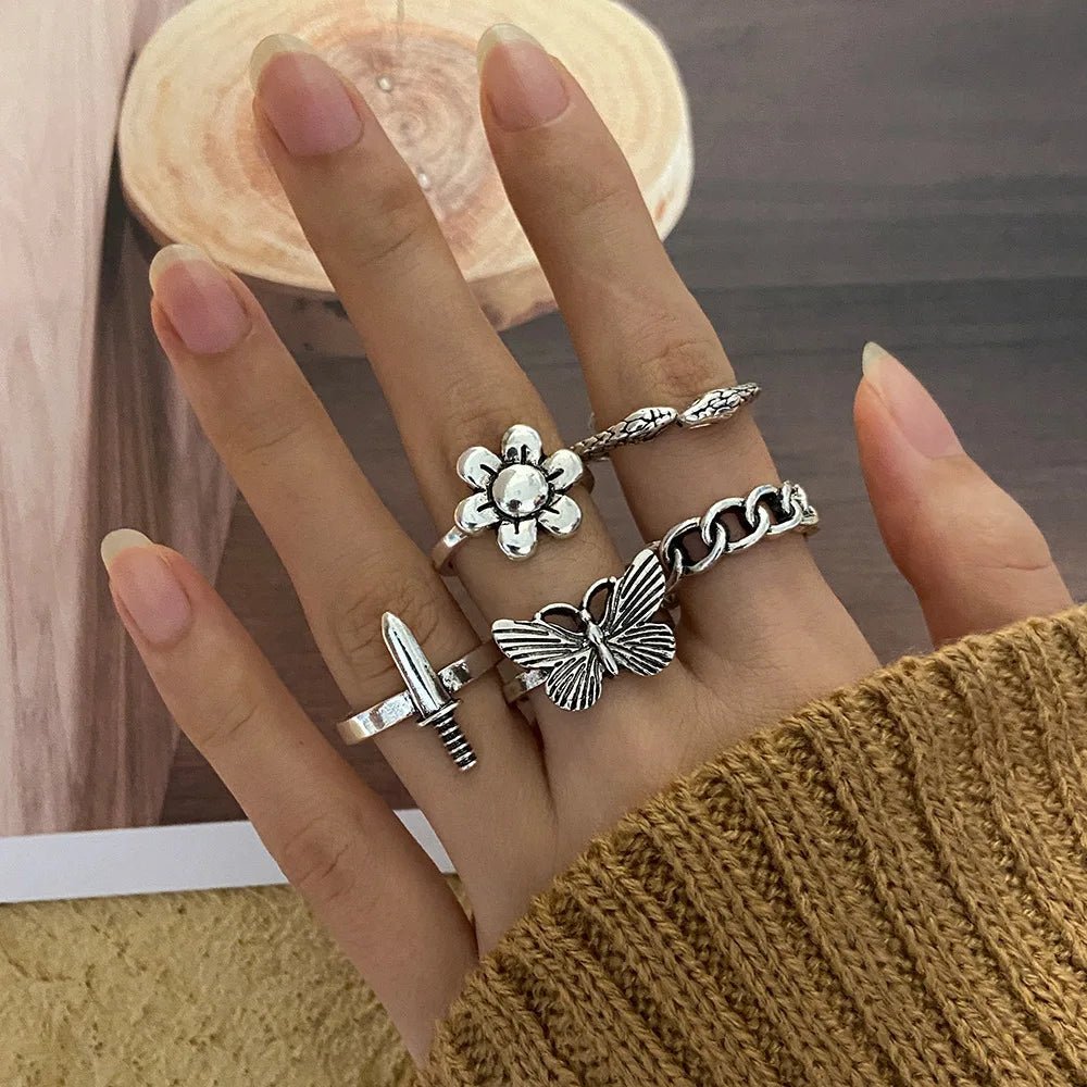 punk rings mix styles, flower, Tai Ji, heart...AzizaK