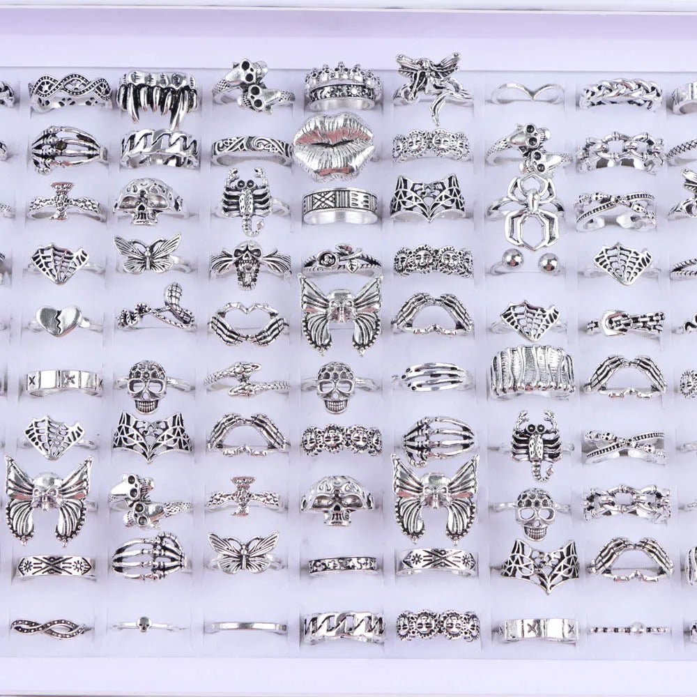 punk rings mix styles, flower, Tai Ji, heart...AzizaK