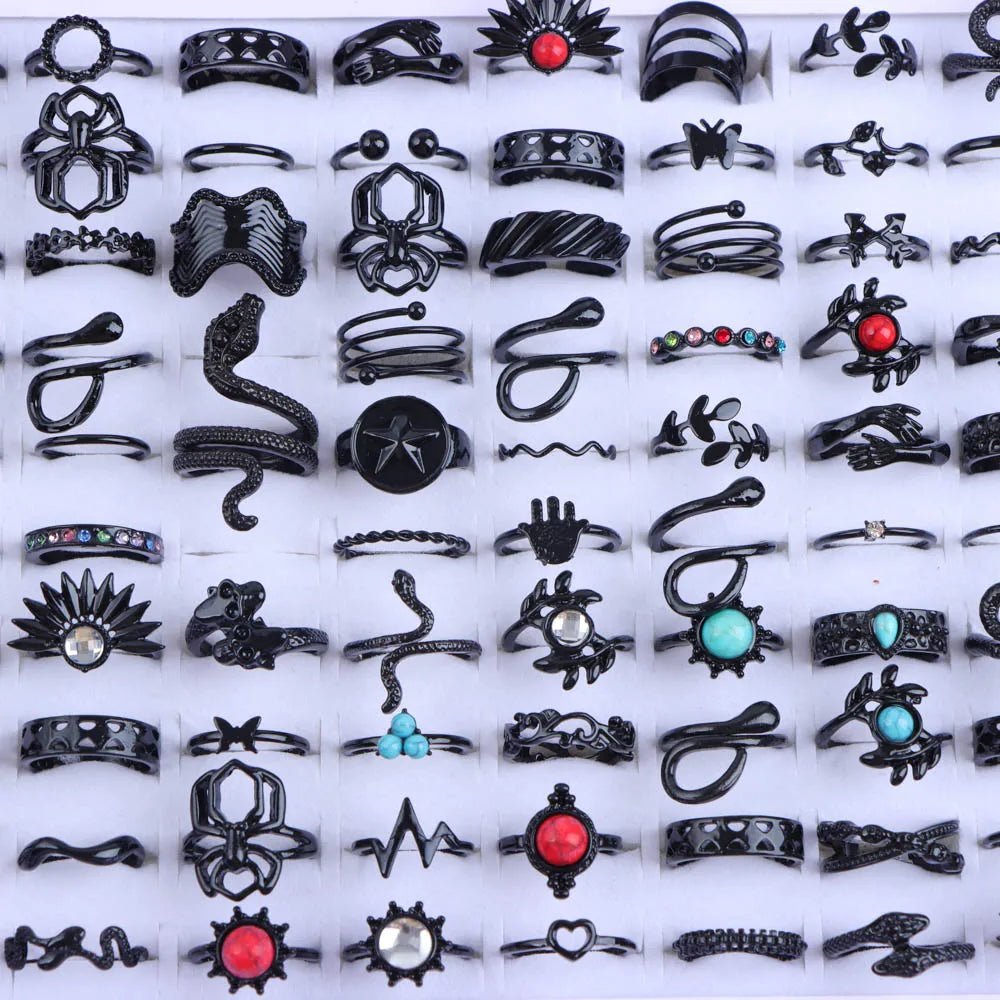 punk rings mix styles, flower, Tai Ji, heart...AzizaK