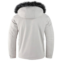 Pure color simple cotton padded cold windproof hooded cotton jacketAzizaK