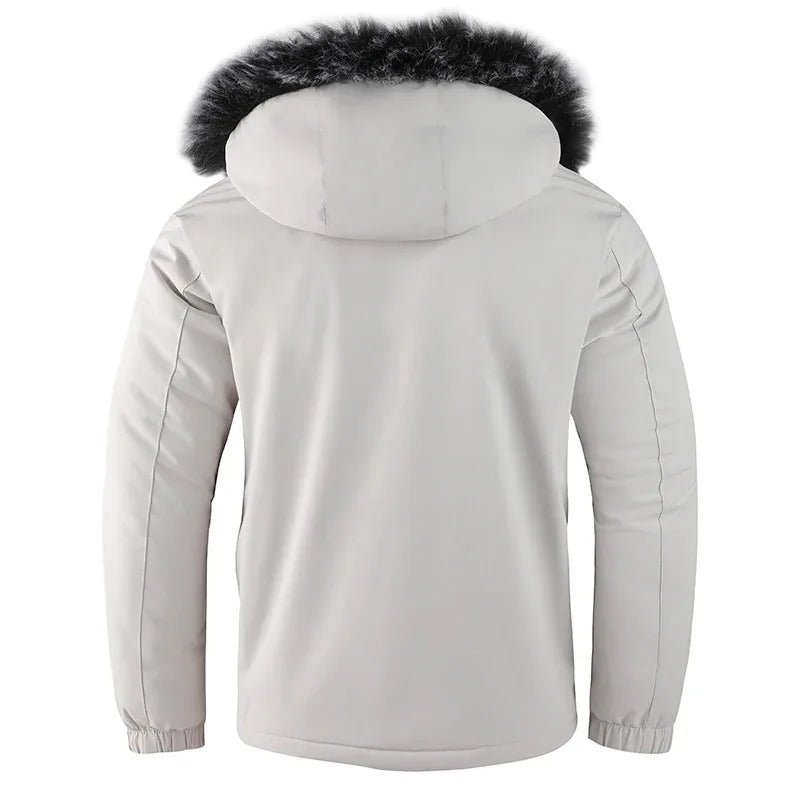 Pure color simple cotton padded cold windproof hooded cotton jacketAzizaK