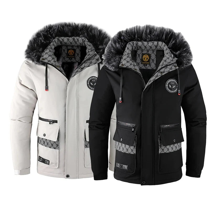 Pure color simple cotton padded cold windproof hooded cotton jacketAzizaK