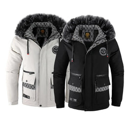 Pure color simple cotton padded cold windproof hooded cotton jacketAzizaK