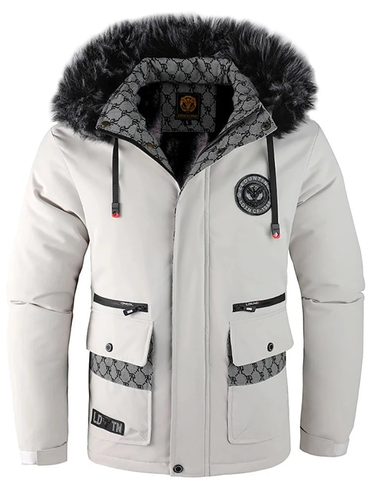 Pure color simple cotton padded cold windproof hooded cotton jacketAzizaK