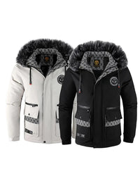 Pure color simple cotton padded cold windproof hooded cotton jacketAzizaK