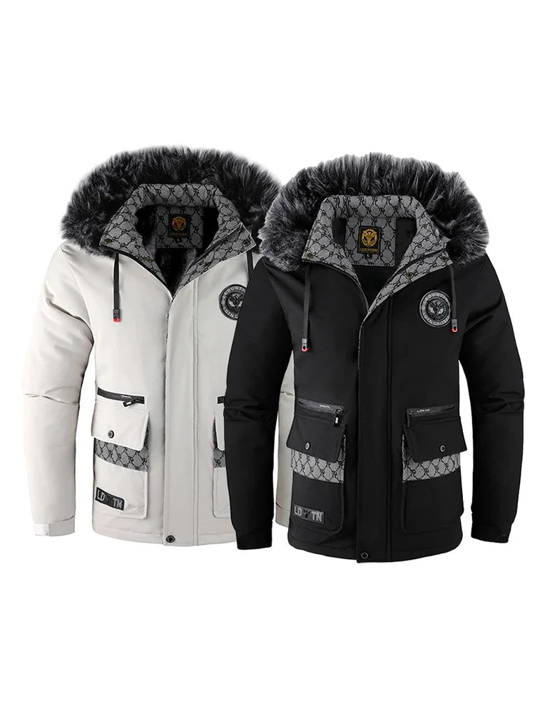 Pure color simple cotton padded cold windproof hooded cotton jacketAzizaK
