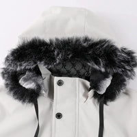 Pure color simple cotton padded cold windproof hooded cotton jacketAzizaK