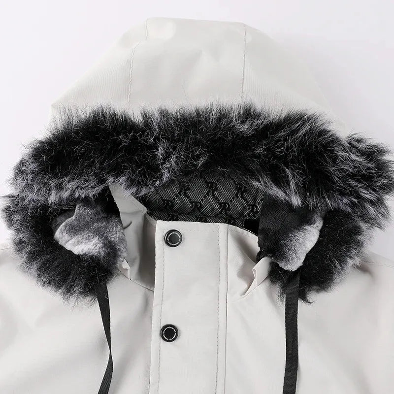 Pure color simple cotton padded cold windproof hooded cotton jacketAzizaK