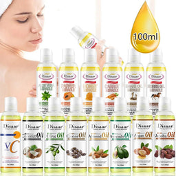 Pure Natural Plant Essential Oils 100ml Aloe VC Avocado Honey Snake Argan Olive Carrot Massage Oil Repairing Smoothing Skin CareAzizaK