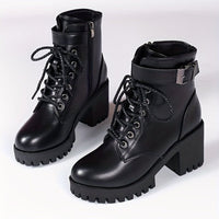 Ranger style ankle boots with inner zip and lacesAzizaK