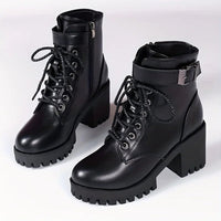 Ranger style ankle boots with inner zip and lacesAzizaK