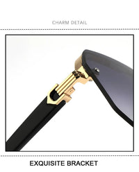 Retro Oversized Double Bridge Metal Sunglasses UV400AzizaK