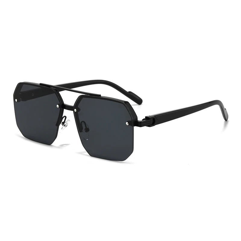 Retro Oversized Double Bridge Metal Sunglasses UV400AzizaK