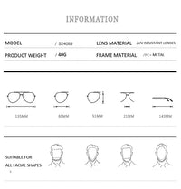 Retro Oversized Double Bridge Metal Sunglasses UV400AzizaK