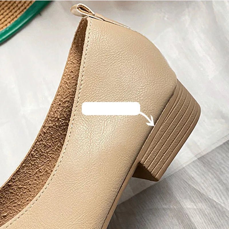 Retro Square Toe Flats – Women’s Low Heel Slip - OnsAzizaK
