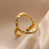 ring fashion single color geometric goldAzizaK