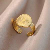 ring fashion single color geometric goldAzizaK