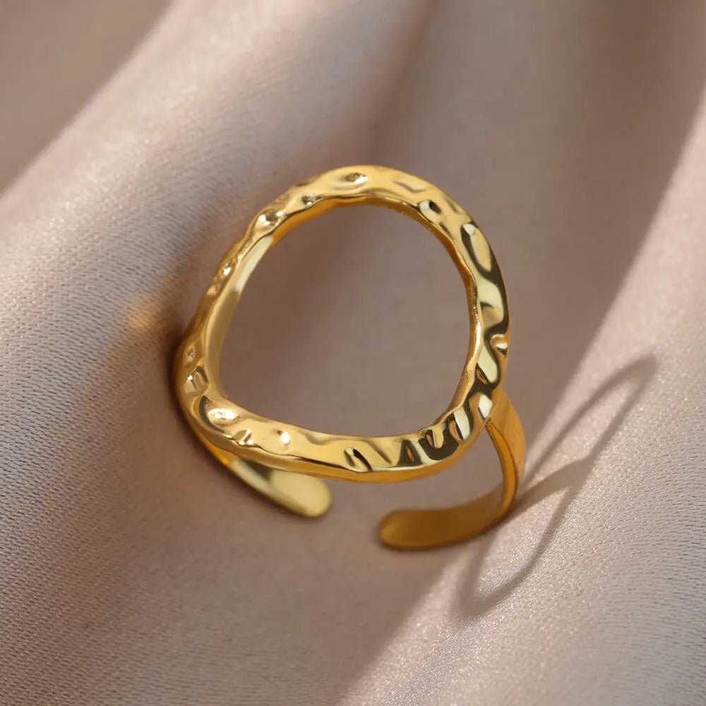 ring fashion single color geometric goldAzizaK