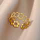 ring fashion single color geometric goldAzizaK