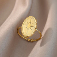 ring fashion single color geometric goldAzizaK