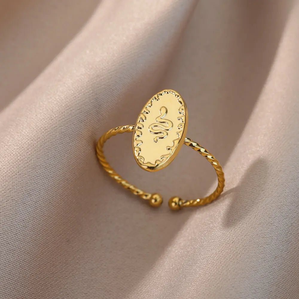 ring fashion single color geometric goldAzizaK