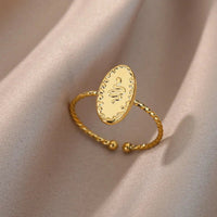 ring fashion single color geometric goldAzizaK