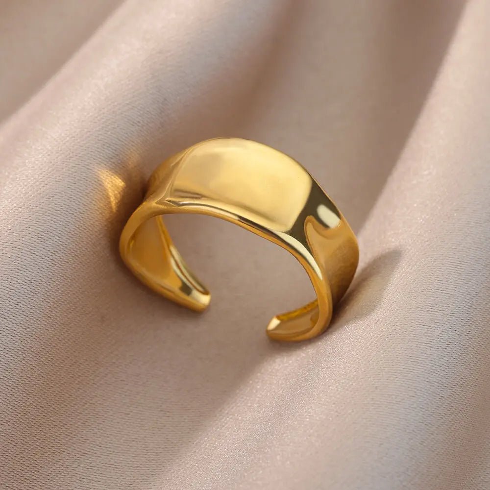 ring fashion single color geometric goldAzizaK