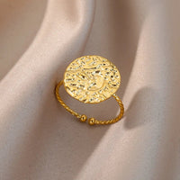 ring fashion single color geometric goldAzizaK