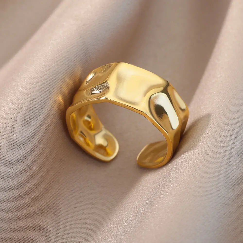 ring fashion single color geometric goldAzizaK