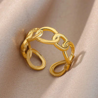 ring fashion single color geometric goldAzizaK